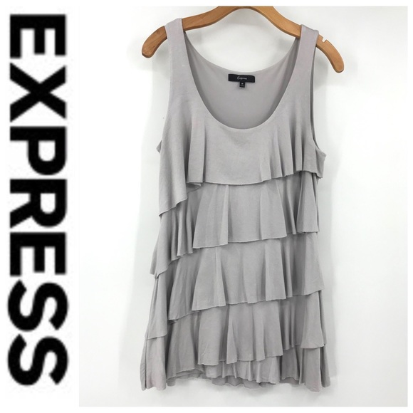 Express Tops - 💕SALE💕Express Gray Layered Ruffle Tank Top